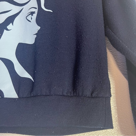 Disney Frozen II Elsa navy blue silver sequin snowflake sweatshirt  Size XS (4/5 - Picture 7 of 17